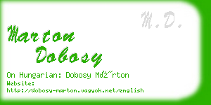 marton dobosy business card